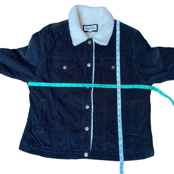 Marvin Richards Sherpa Lined Corduroy Jacket Size XL Black Womens - Picture 10 of 11